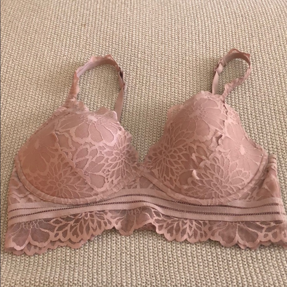 Victoria Secret Pink, tan laced bralette